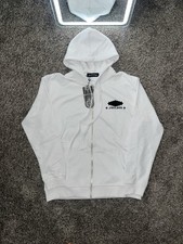 Felpa con cappuccio zip bianca