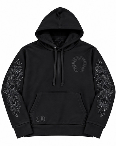 Maglione nero floreale - , cuori